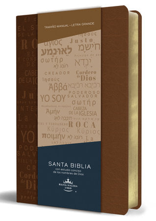 Santa Biblia Reina Valera 1960  piel canela con nombres de Dios